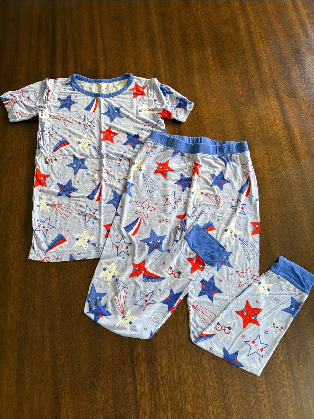Little Sleepies Red & Blue Star Short Sleeve Pajama Set